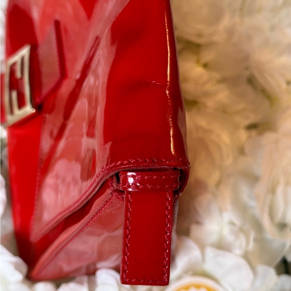 Fendi Mamma Baguette Red Patent Leather Handbag Authentic - Picture 5 of 17